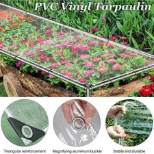 Clear PVC Tarp Heavy Duty Transparent Tarpaulin Waterproof Cover for Outdoor US