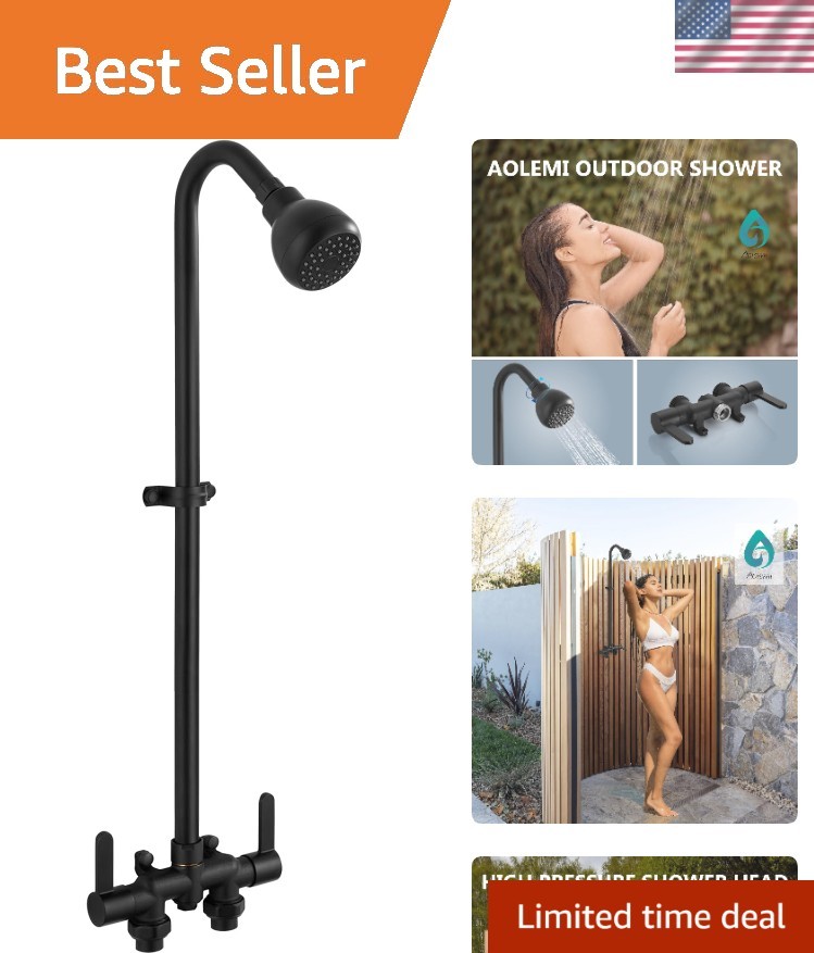 Elegante sistema de grifo de ducha exterior de 2 manijas - uso versátil y acabado moderno