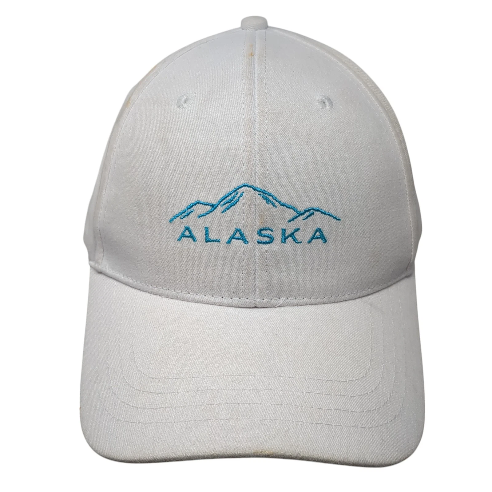 Alaska Snapback Baseball Cap White One Size Adjustable Embroidered 6 Panel
