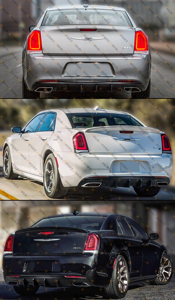 Difusor trasero aleta de tiburón para Chrysler 300 2015-2023 con apertura de escape rectangular Foto 4 de 4