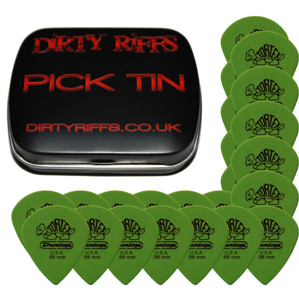 24 x Dunlop Tortex Jazz III 3 XL Guitar Picks / Plectrums 0.88mm In A Pick Tin