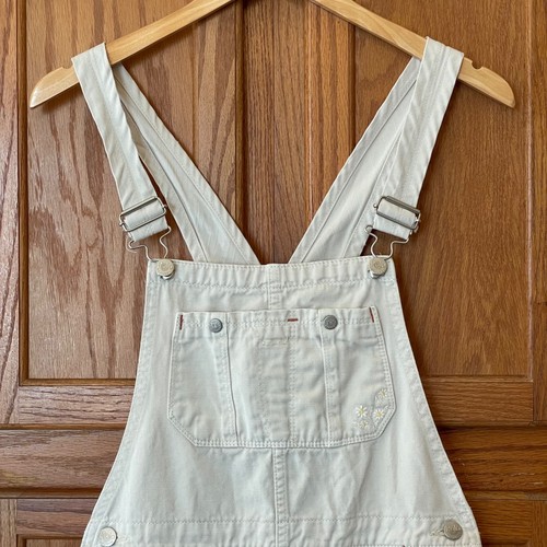 Polo Ralph Lauren Kids Girls L (12/14) Denim Khaki Shortalls Beige 100% Cotton - Picture 3 of 12