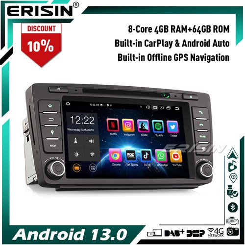 64GB Android 13 Autoradio GPS DAB+ Per Skoda Octavia Yeti Rapid Roomster Superb - Foto 2 di 23