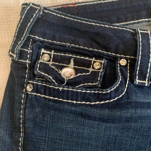 Discoteca True Religion Becky talla 29 vaquera estrás corte bota tiro bajo flop - Imagen 10 de 14