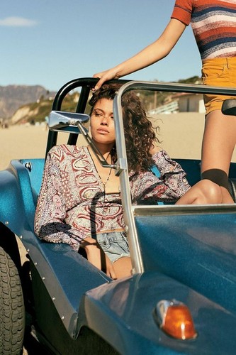 Camicetta nuova con etichette $98: Free People Wild & Free stampa ritagliata in rosso taglia: M - Foto 4 di 12