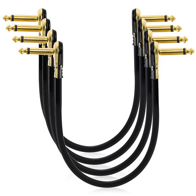 AVLA 4 Pack Guitar Patch Cables, 12 Inch Flat Low Profile Pedal Instrument Cable