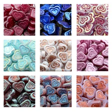 Rutkovsky 111-99130 Heart In Heart Pressed Beads Czech Glass 16mm Size 6 Pieces