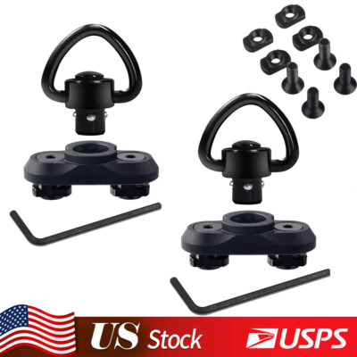 2Pack M-LOK MLOK Quick Release Sling Mount Push Button QD Sling Swivel Adaptor
