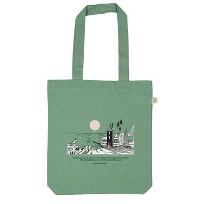 Nordicbuddies   Moomin Baumwollbeutel in grün mit Moomin Charakteren