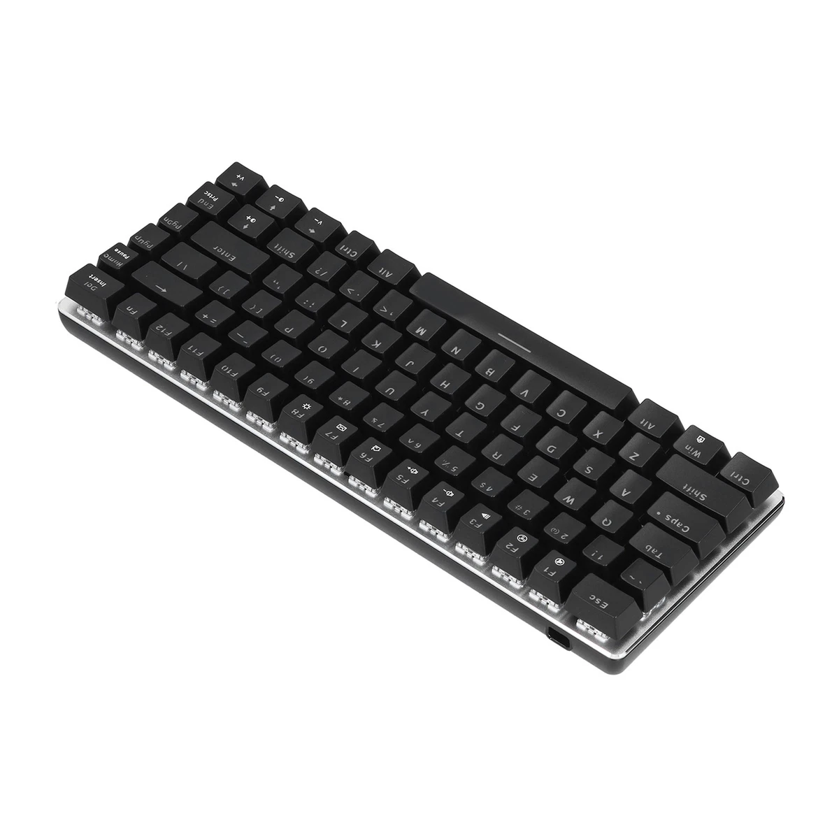 Black Silver White Light Version Mechanical Keyboard 82 Keys Wired