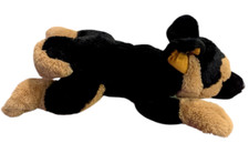 FAO Schwarz Plush German Shepherd Dog 14" Black Brown Puppy Stuffed Animal