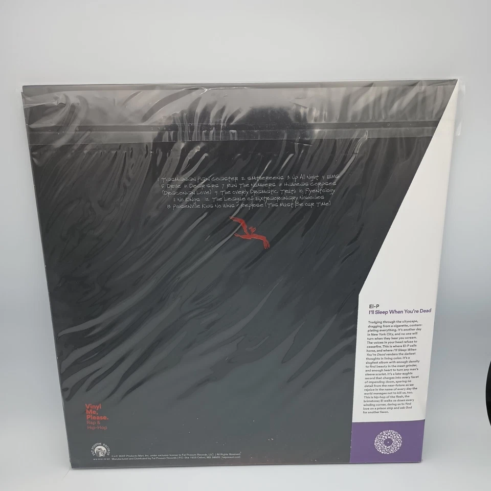 EL-P (of Run The Jewels) I'll Sleep When You're Dead VMP Brand New & Sealed - Image 2 of 2