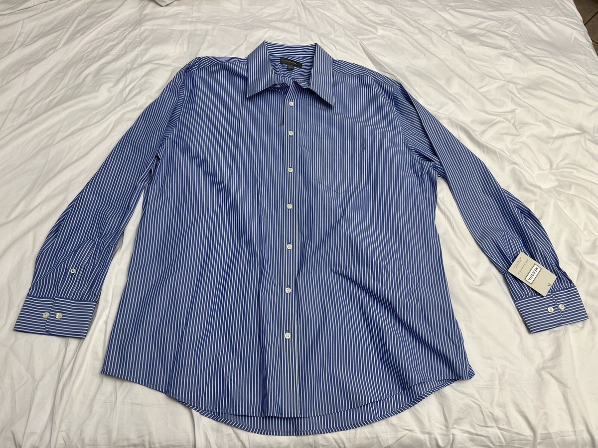 Merona Men's Casual Dress Shirt XXL Woven Pirate Blue