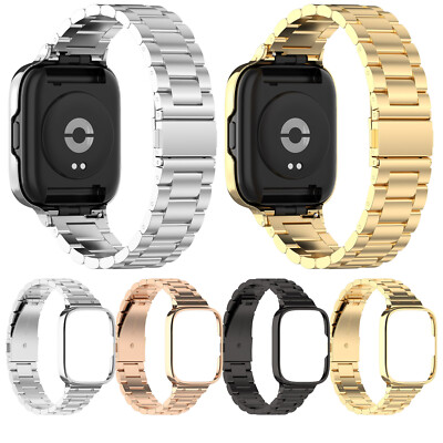 Three-bead Steel Watch Strap with Frame Fit For Redmi Watch3 Youth Edition/Lite