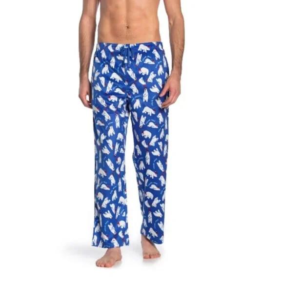 Мужские пижамные штаны из микрофлиса с праздничным принтом Hawke - Co, Polae Bear Pals, M