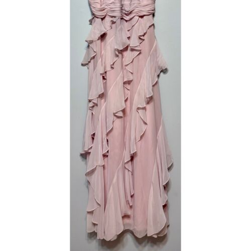 Eliza J Y2K Whimsical Pink Ruffled Fairy Maxi Gown Size 10P Dreamy Prom Glamour - Picture 2 of 7