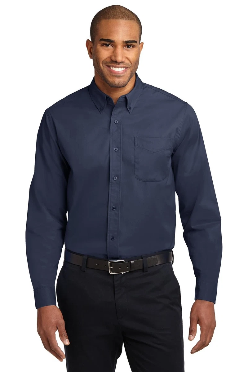 Blue Button-Down Dress Shirts for Men for sale | eBay