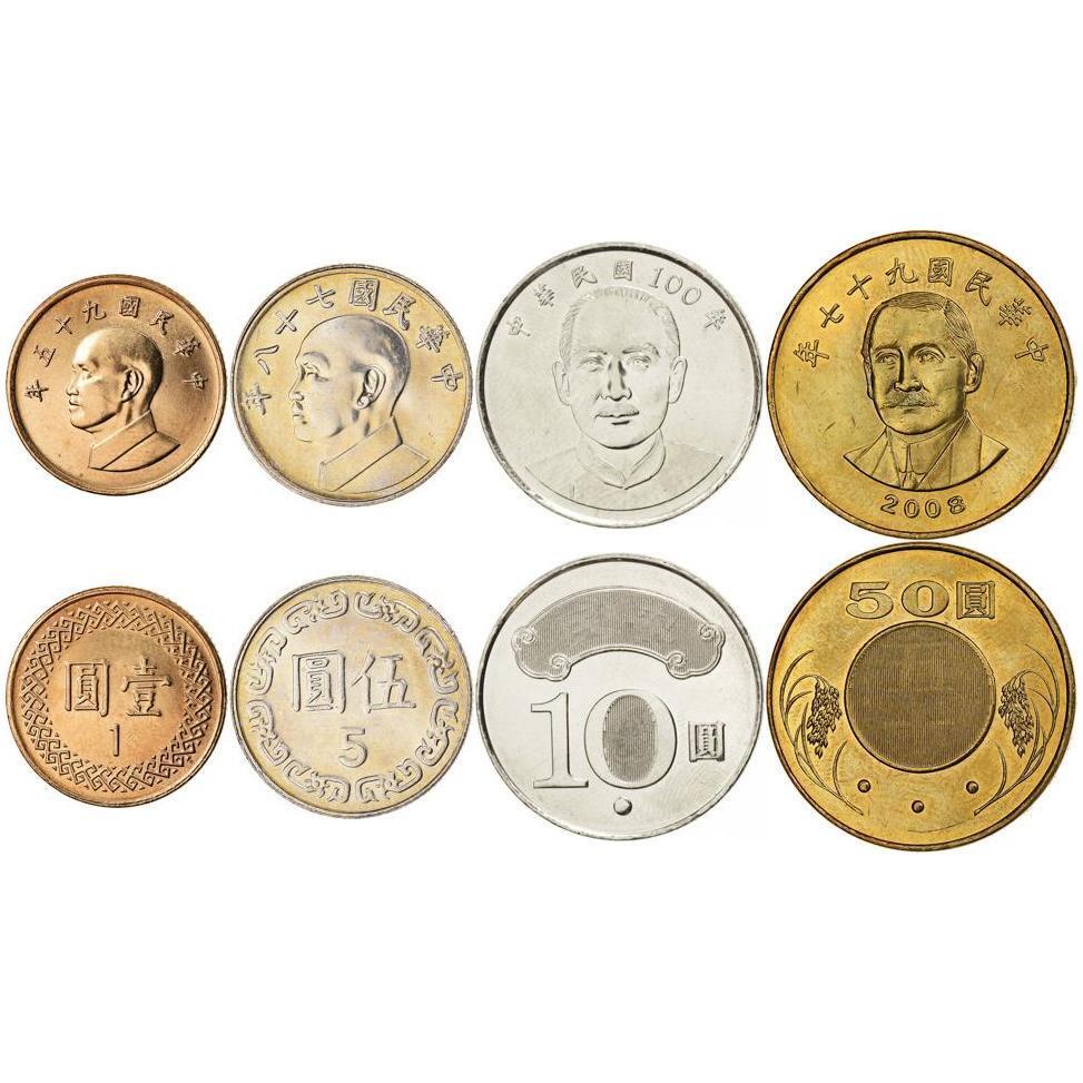 Taiwan | 4 Coin Set | 1 New Dollar 5 10 50 New Dollars | 2001 - 2023 | eBay