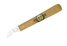 Kirschen Kerbschnitzmesser - Nr. 3351000 - kurze schr&auml;ge Schneide - Wei&szlig;buchenhe