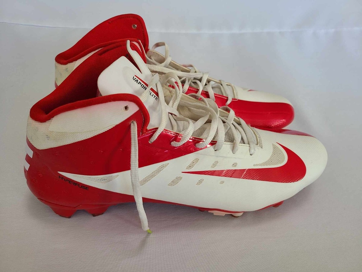 Men's Nike Vapor Elite Hyperfuse RED WHITE Football Cleats #511335-160 Sz 