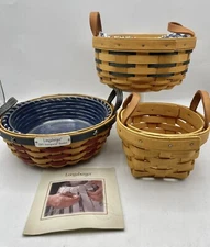 Vintage Longaberger Basket Lot Of 3 - 2004 Inaugural, 2001, 1997 - 2 With Liners