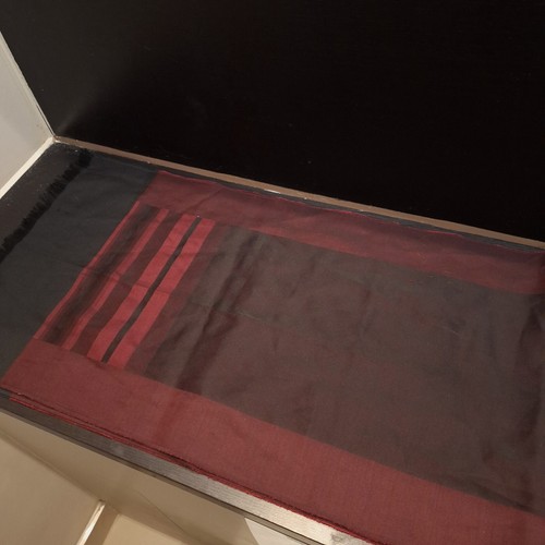 Burgundy and black vintage TREVIRA men's classic scarf opera with 35% wool - Picture 6 of 11