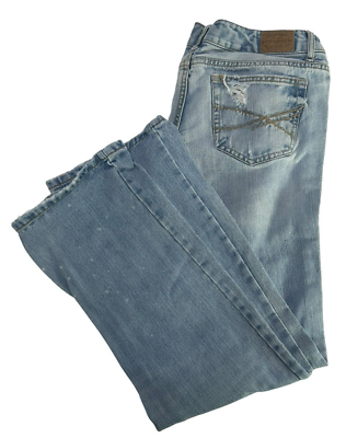 Jeans Femme Aeropostale Bootcut - Taille 7/8R, Coupe Basse, Délavage Clair, Très Bon état