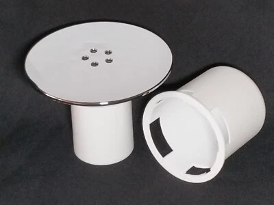 New 115mm Chrome Shower drain-waste cover. Op2 Incl white parts Op3 O Ring only