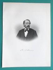 HORATIO N DAVIS Banquero de Wisconsin Alcalde de Beloit Mayor de la Guerra Civil - Impresión de 1877
