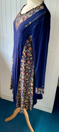 Joe browns navy floral lace embroidered jersey tunic top/dress size uk 14 - Picture 11 of 24