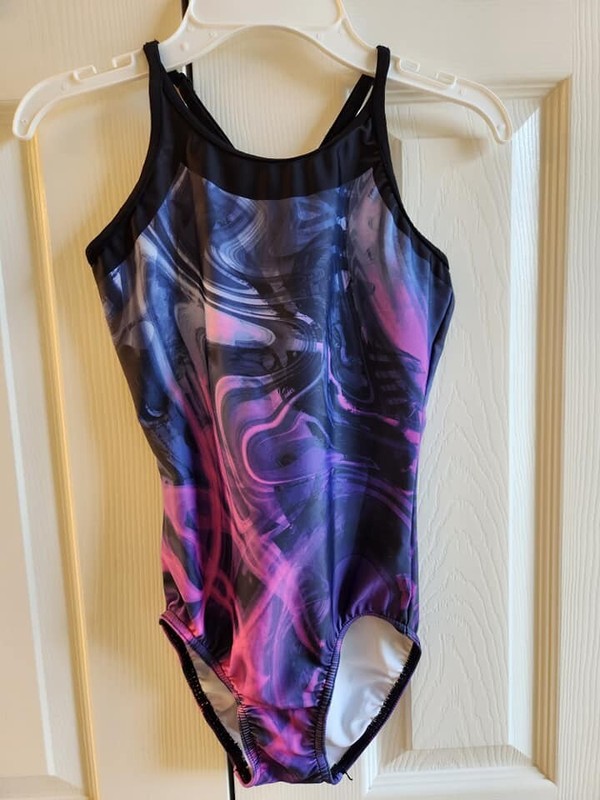 United All Around Purple/Black Gymnastics Leotard CL Child Large