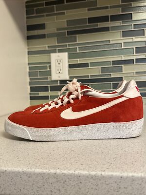 1994 Nike Bruin Suede Vintage Red White Sneaker without box 1994 Nike Bruin Suede Vintage Red White Sneaker without box