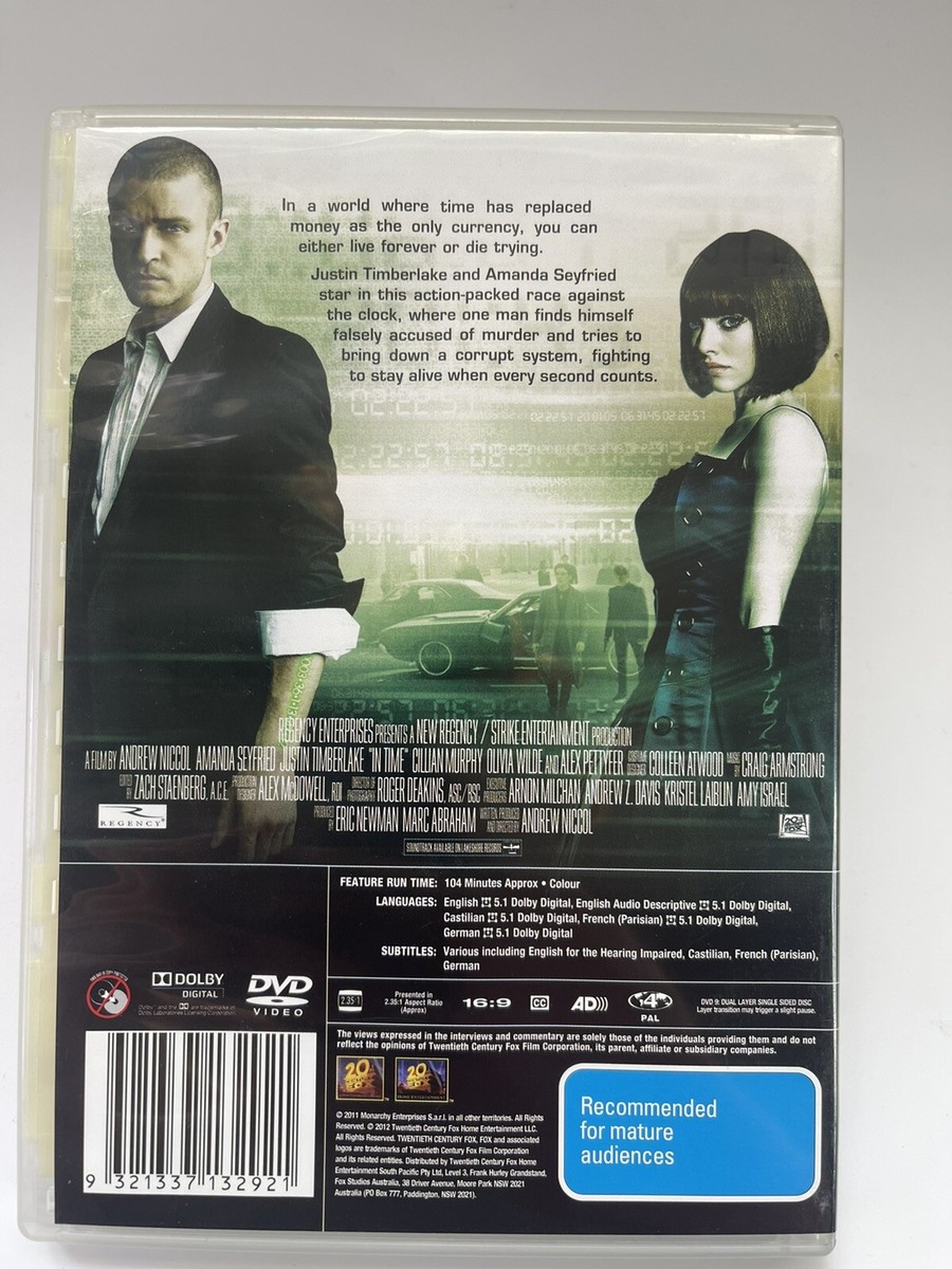 In Time 2011 DVD Movie Live-Action Film Amanda Seyfried Justin