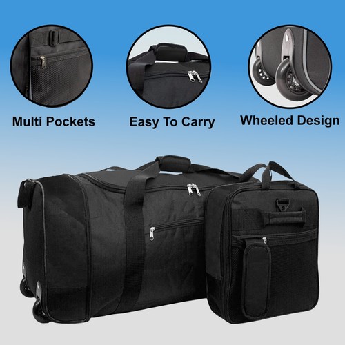 Travel Holdall On Wheels Bag Large Wheeled Suitcase 32" Holdall Luggage Folding - Picture 21 of 36