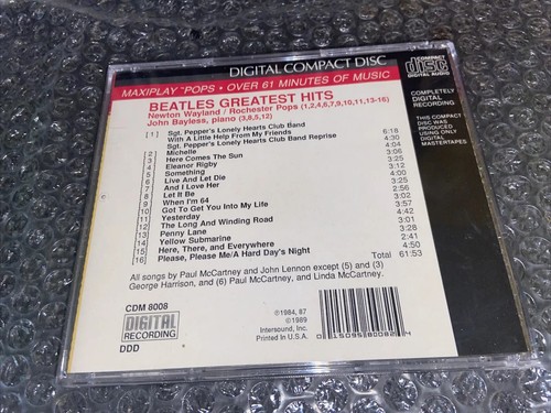 Beatles Greatest Hits MAXIPLAY POPs (Audio CD Disc Art 1989) Excellent Condition - Picture 5 of 7