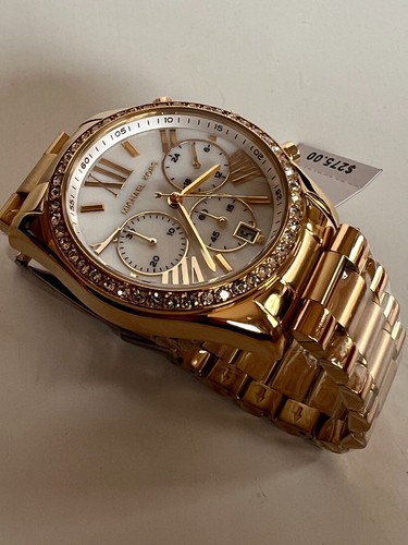 Michael Kors MK7241 Lexington Chronograph Gold-Tone Watch BNWT Gift Box $275 - Picture 7 of 10
