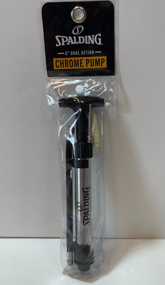 Spalding 6'' Dual Action Manual Ball Pump with Hose - Chrome NEW