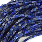 4mm natural blue lapis lazuli cube beads 15.5" strand