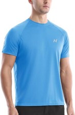 Men's UPF 50 Swim Shirt Short Sleeve Rash Guard Quick Dry Surf Beach Athletic