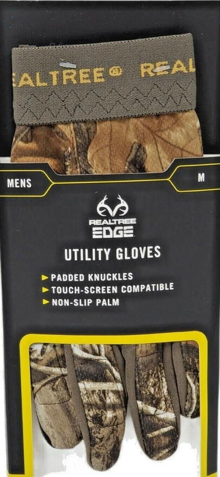 Realtree Edge Camo Utility Gloves Hunting Paddes Knuckles Sz M Non Slip Palm New - Image 3 of 4