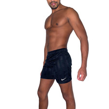 Nike Vintage Soccer Shorts Nylon Smooth Black YS Mens XS 