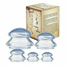 Cupping Therapy Set Silicone Medical Vacuum Anti Cellulite Massage Cups 5 Cups 