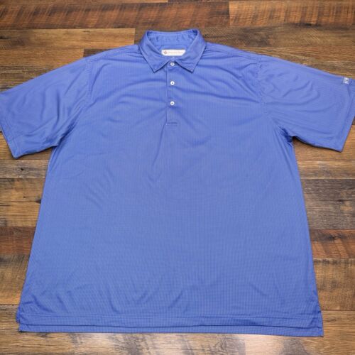 Donald Ross Poloshirt Herren 2XL XXL blau kariert Golf The Wyndgate