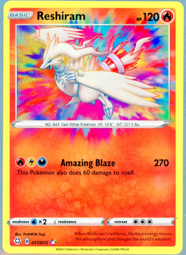 POKEMON CARD TCG SHINING FATES RESHIRAM 017/072 | eBay