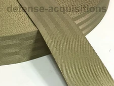 2 Inch 7 Panel 7 Bar Seat Belt MilSpec Military Seatbelt Webbing KHAKI/TAN YARD