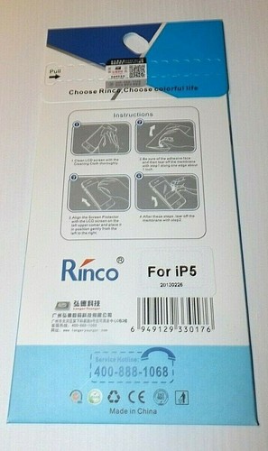 RINCO Film/Protecteur d'écran Transparent pour Apple iPhone 5 - avec Tissu - Photo 2 sur 4