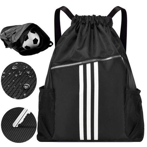 Turnbeutel Kordelzug Schuhbeutel Sportbeutel Beutel Tasche Stoffrucksack Schwarz - Bild 22 von 22