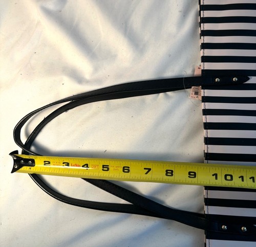 Victoria’s Secret Black& Cream Pink Stripe Signature Weekender Tote Bag MSRP $58 - Picture 13 of 14