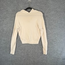 Spiritual Gangster Sweatshirt Womens Medium Beige Fleece Knit Hoodie Cropped