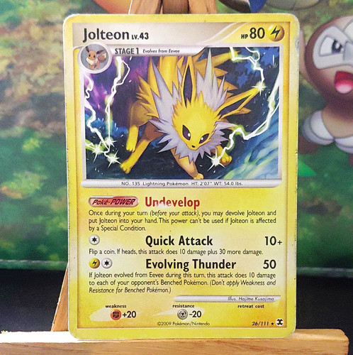 Pokémon TCG Jolteon 26/111 Rising Rivals 2009 Rare Stage 1 English Non holo